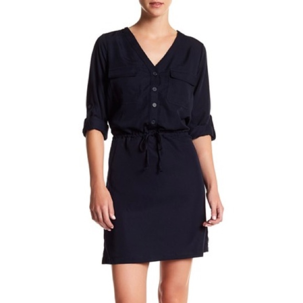 Max Studio Rolled Sleeve Shirt Dress